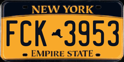 NY license plate FCK3953
