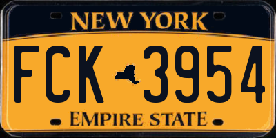 NY license plate FCK3954