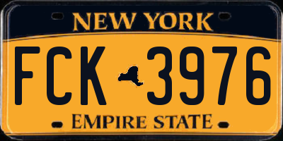 NY license plate FCK3976