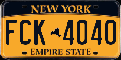 NY license plate FCK4040