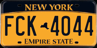 NY license plate FCK4044