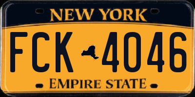NY license plate FCK4046