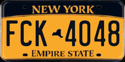 NY license plate FCK4048