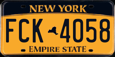 NY license plate FCK4058