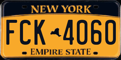 NY license plate FCK4060