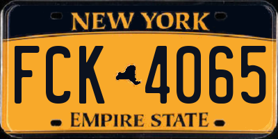 NY license plate FCK4065