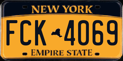 NY license plate FCK4069