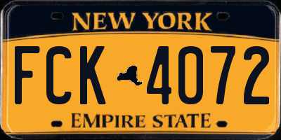 NY license plate FCK4072