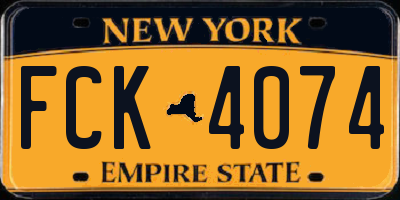 NY license plate FCK4074