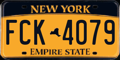 NY license plate FCK4079
