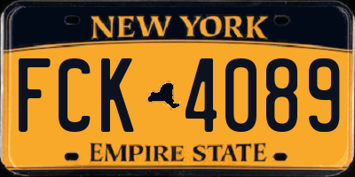 NY license plate FCK4089