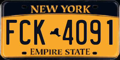 NY license plate FCK4091