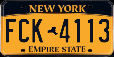 NY license plate FCK4113