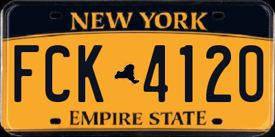NY license plate FCK4120