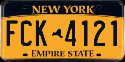 NY license plate FCK4121