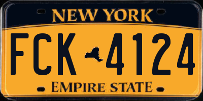NY license plate FCK4124