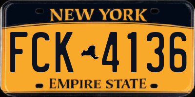 NY license plate FCK4136