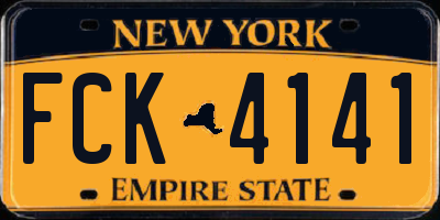 NY license plate FCK4141