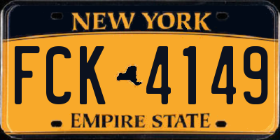 NY license plate FCK4149