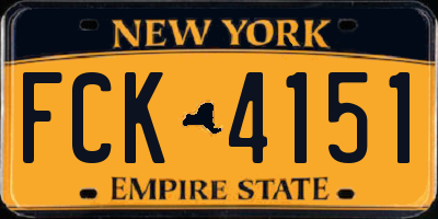 NY license plate FCK4151