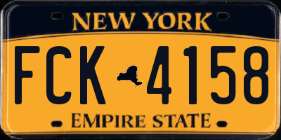NY license plate FCK4158