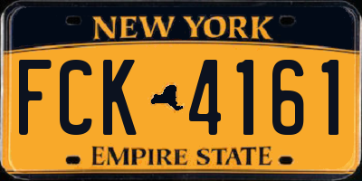 NY license plate FCK4161
