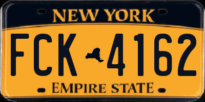 NY license plate FCK4162