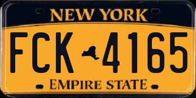 NY license plate FCK4165