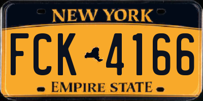 NY license plate FCK4166