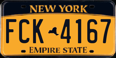NY license plate FCK4167