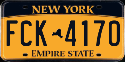 NY license plate FCK4170