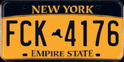NY license plate FCK4176