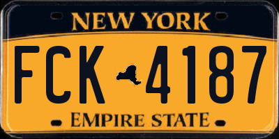 NY license plate FCK4187