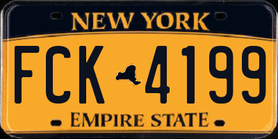 NY license plate FCK4199