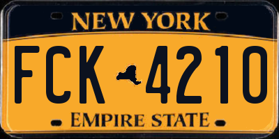 NY license plate FCK4210