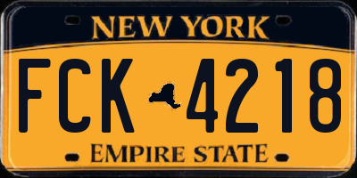 NY license plate FCK4218