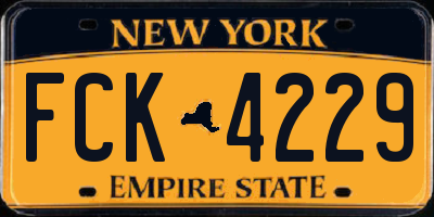 NY license plate FCK4229