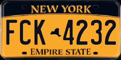 NY license plate FCK4232