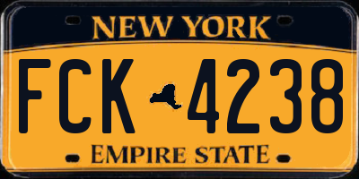 NY license plate FCK4238