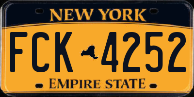 NY license plate FCK4252