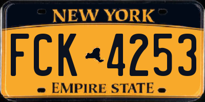 NY license plate FCK4253