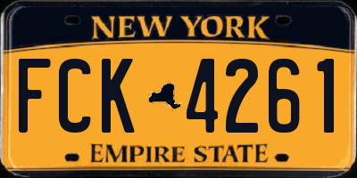 NY license plate FCK4261