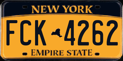 NY license plate FCK4262