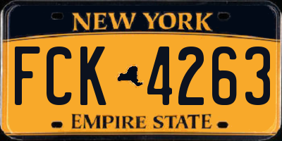 NY license plate FCK4263