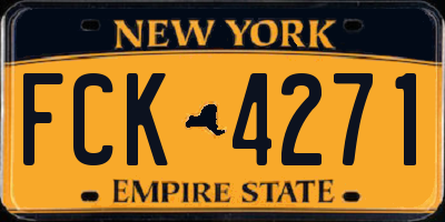 NY license plate FCK4271