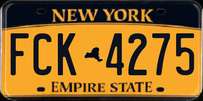 NY license plate FCK4275