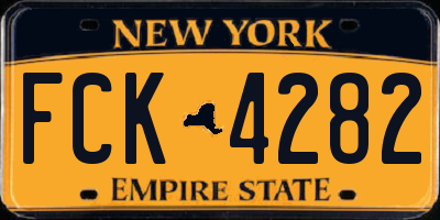 NY license plate FCK4282