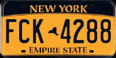 NY license plate FCK4288