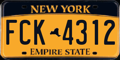 NY license plate FCK4312