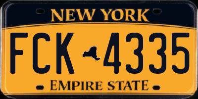 NY license plate FCK4335